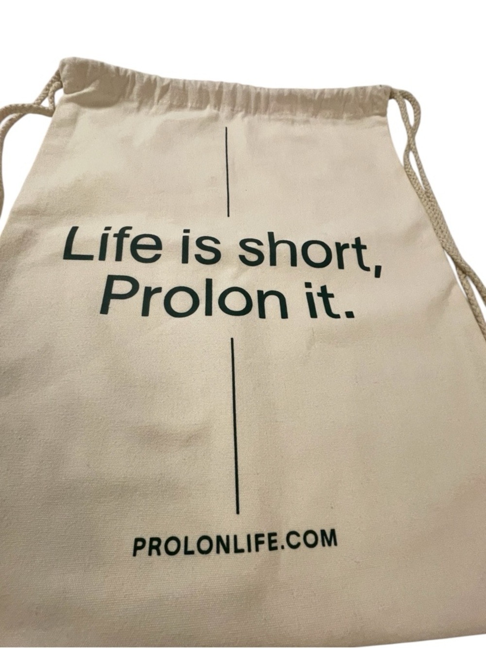 ~ProLon Canvas Drawstring Bag in Natural. New. Measurements in photos.